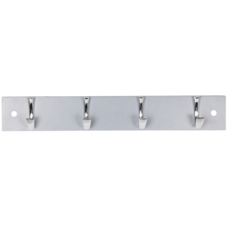 Decorails Grey and Chrome 4 Hook Coat Rail