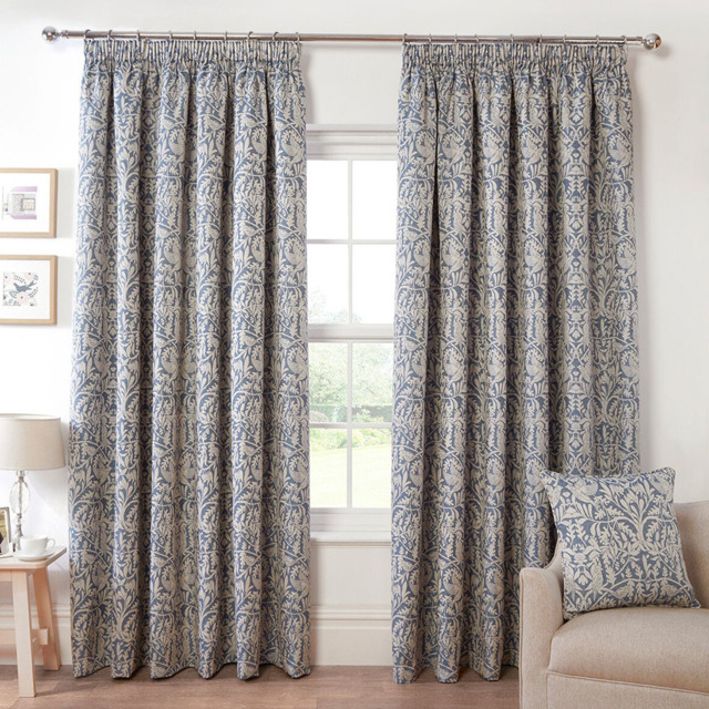 Elmsley Navy Pencil Pleat Curtain 229 x 168cm - image 1