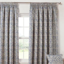 Elmsley Navy Pencil Pleat Curtain 229 x 168cm - thumbnail 3