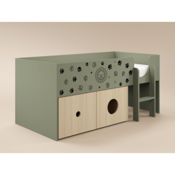 Flair Zaiden Green Single Mid Sleeper Bed with Toy Box - thumbnail 2