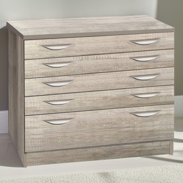 R White Cabinets Grey 5 Drawer Chest of Drawers - image 1