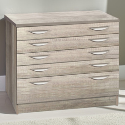 R White Cabinets Grey 5 Drawer Chest of Drawers - thumbnail 1