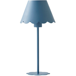 ValueLights Hattie Blue Scallop Rechargeable Table Lamp