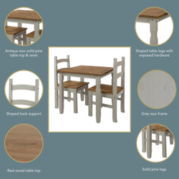Corona 2 Seater Dining Set Grey - thumbnail 4