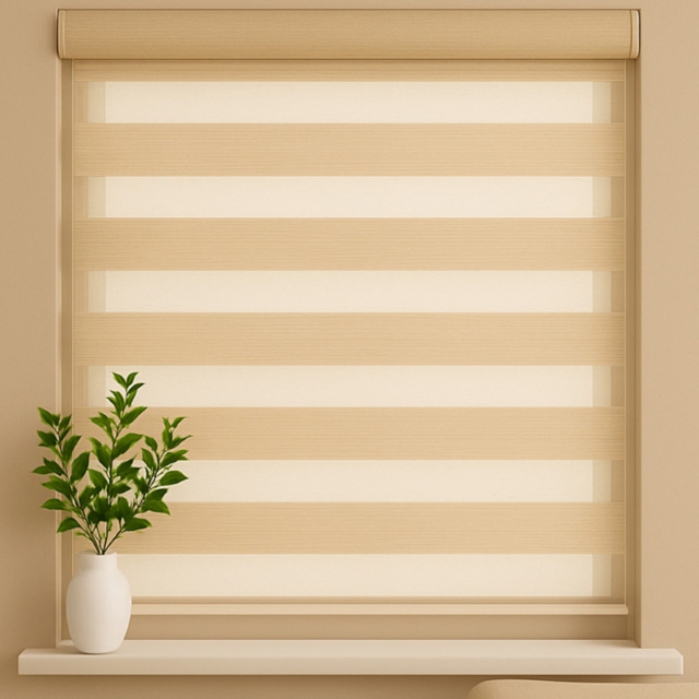New Edge Blinds Day and Night Natural Zebra Roller Blind 50cm - image 1