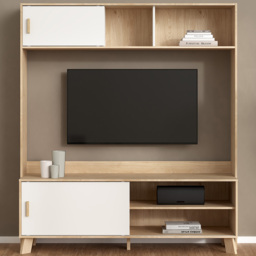 Furniture To Go Ikast 2 Door White and Brown TV Unit