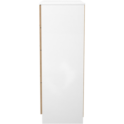 Crowndale Java Slatt Effect and White 4 Drawer Deep Chest of Drawers - thumbnail 3