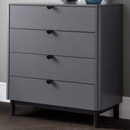 Julian Bowen Chloe 4 Drawer Storm Grey Chest of Drawers - thumbnail 1