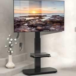 TTAP Single Shelf Black Freestanding TV Unit
