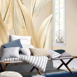 Erismann Statement Leaf Digital Gold 3 Panels Wall Mural - thumbnail 3
