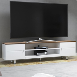 AVF Whitesands 2 Door 2 Shelf Satin White TV Unit