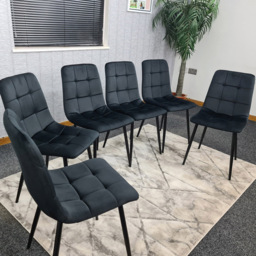 Denver Black Velvet Dining Chair Set of 6