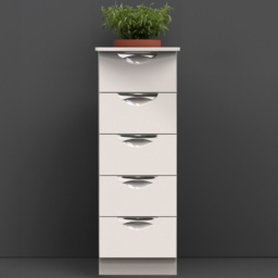 Crowndale Camden 5 Drawer Kashmir Gloss Bedside Storage Cabinet