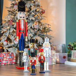 The Christmas Workshop Red Green and White Wooden Nutcracker Soldier 50cm - thumbnail 4