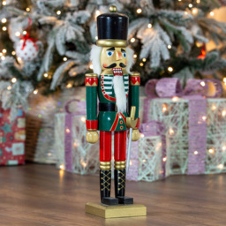 The Christmas Workshop Red Green and White Wooden Nutcracker Soldier 50cm - thumbnail 2