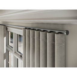 New Edge Blinds 460cm Silver Styleline Gliding Curtain Pole Set with Stud End - thumbnail 2