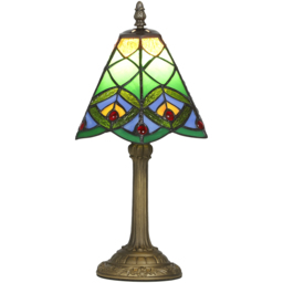HOMCOM Tiffany Style Handcrafted Stained Glass Table Lamp