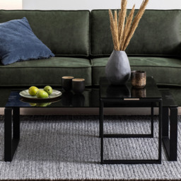 Florence Katrine Smoked Glass Top Coffee Table Set of 2