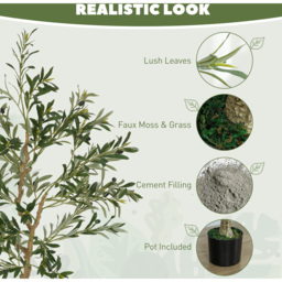 Portland Silk Olive Indoor Artificial Tree in Pot 150cm - thumbnail 4
