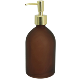 Amber Glass Soap Dispenser Rust