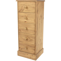 Core Products Cotswold 5 Drawer Pine Narrow Chest of Drawers - thumbnail 2