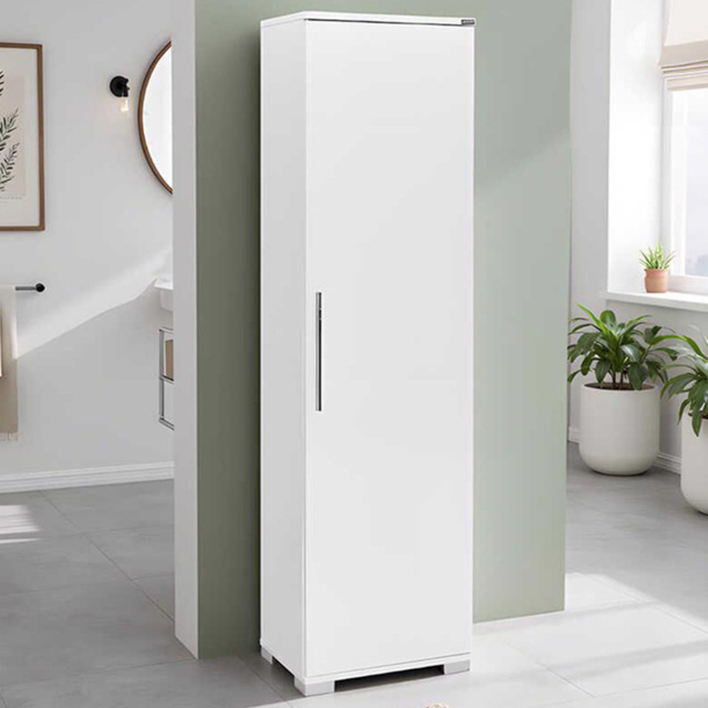 FWStyle Gloss White Single Door 5 Tier Storage Cabinet - image 1