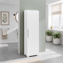 FWStyle Gloss White Single Door 5 Tier Storage Cabinet - thumbnail 3