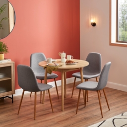 Set of 2 Ludlow Upholstered Dining Chairs - Grey - thumbnail 4