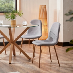 Set of 2 Ludlow Upholstered Dining Chairs - Grey - thumbnail 1