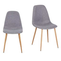 Set of 2 Ludlow Upholstered Dining Chairs - Grey - thumbnail 2