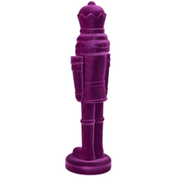 Blushing Ballroom Purple Flocked Standing Nutcracker Christmas Decoration 80cm - thumbnail 2