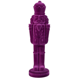 Blushing Ballroom Purple Flocked Standing Nutcracker Christmas Decoration 80cm
