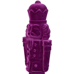 Blushing Ballroom Purple Flocked Standing Nutcracker Christmas Decoration 80cm - thumbnail 4