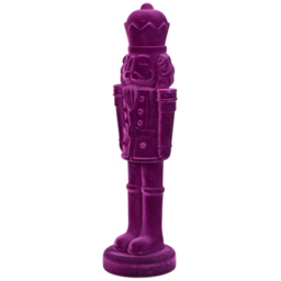 Blushing Ballroom Purple Flocked Standing Nutcracker Christmas Decoration 80cm - thumbnail 3
