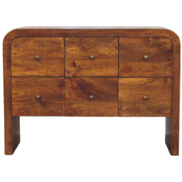 Artisan Furniture Darcy Chestnut 6 Drawer Solid Wood Chest of Drawers - thumbnail 2