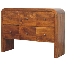 Artisan Furniture Darcy Chestnut 6 Drawer Solid Wood Chest of Drawers - thumbnail 3