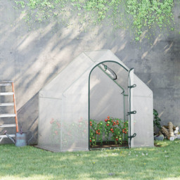 Outsunny White Walk-In Greenhouse 6 x 3ft - thumbnail 2