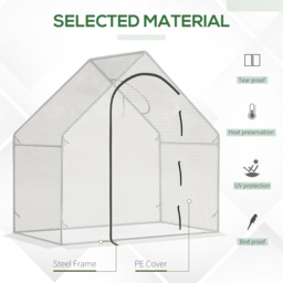 Outsunny White Walk-In Greenhouse 6 x 3ft - thumbnail 4