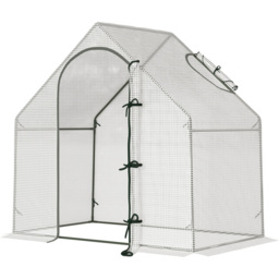 Outsunny White Walk-In Greenhouse 6 x 3ft - thumbnail 1