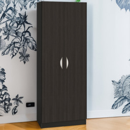 R White Cabinets Black 2 Door Tall Cupboard - thumbnail 1