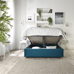 Catherine Lansfield Utopia Small Double Emerald Velvet Ottoman Wing Bed - thumbnail 2