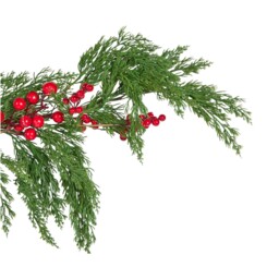 Green and Red Pinecone and Red Berry Christmas Garland 150cm - thumbnail 3