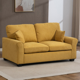 Artemis Home Lewiston 2 Seater Yellow Fabric Sofa Bed