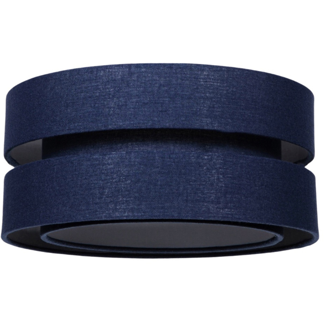 Happy Homewares Midnight Blue Linen Triple Tier Ceiling Pendant Shade - image 1