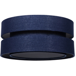 Happy Homewares Midnight Blue Linen Triple Tier Ceiling Pendant Shade