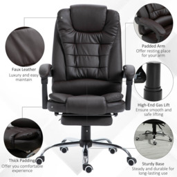 Portland Brown PU Leather Swivel Executive Office Chair - thumbnail 3