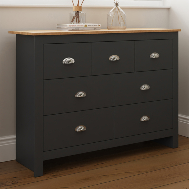 GFW Lancaster Slate Blue 7 Drawer Merchants Chest of Drawers - image 1