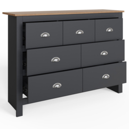 GFW Lancaster Slate Blue 7 Drawer Merchants Chest of Drawers - thumbnail 3