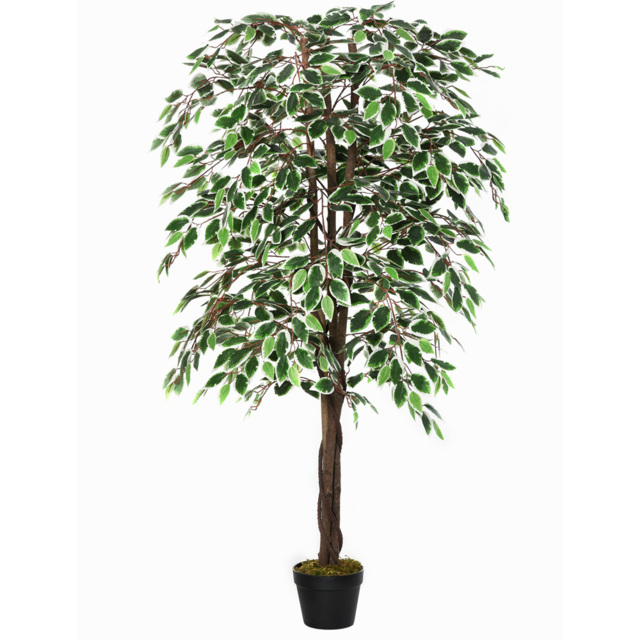Outsunny Ficus Tree Artificial Plant In Pot 5.2ft - image 1