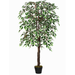 Outsunny Ficus Tree Artificial Plant In Pot 5.2ft - thumbnail 1